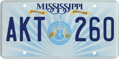 MS license plate AKT260