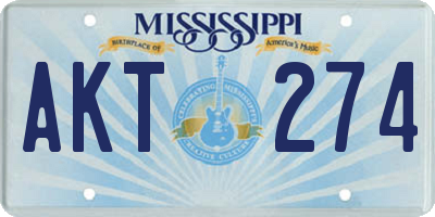 MS license plate AKT274