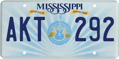 MS license plate AKT292