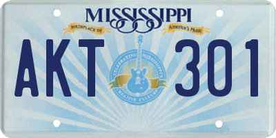 MS license plate AKT301