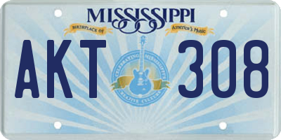 MS license plate AKT308