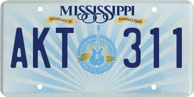 MS license plate AKT311