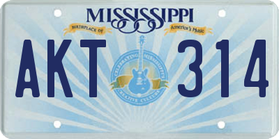 MS license plate AKT314