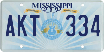 MS license plate AKT334