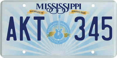 MS license plate AKT345