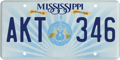 MS license plate AKT346