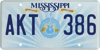 MS license plate AKT386