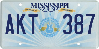 MS license plate AKT387