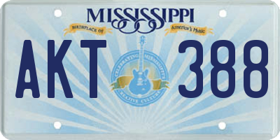 MS license plate AKT388