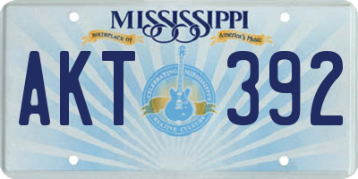 MS license plate AKT392