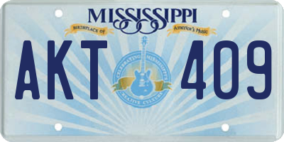 MS license plate AKT409