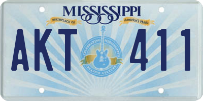 MS license plate AKT411