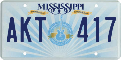 MS license plate AKT417