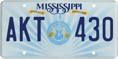 MS license plate AKT430