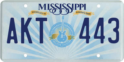 MS license plate AKT443
