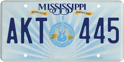 MS license plate AKT445