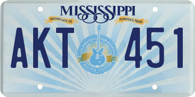 MS license plate AKT451