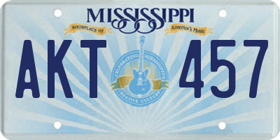 MS license plate AKT457