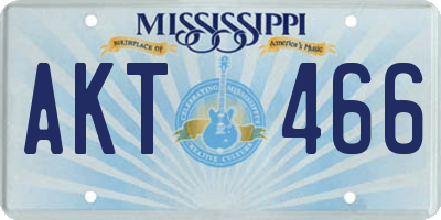 MS license plate AKT466