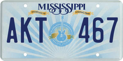 MS license plate AKT467