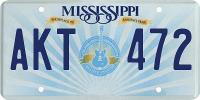 MS license plate AKT472
