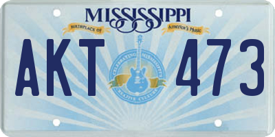 MS license plate AKT473