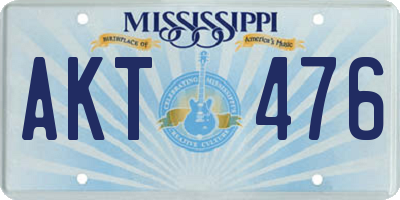 MS license plate AKT476