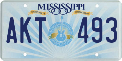 MS license plate AKT493