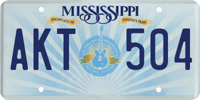 MS license plate AKT504