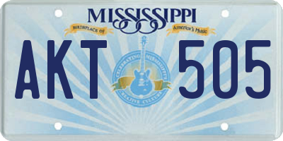 MS license plate AKT505