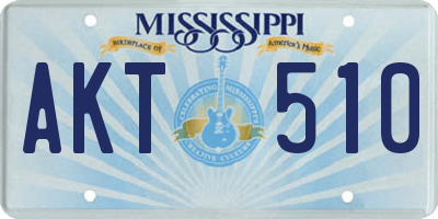 MS license plate AKT510
