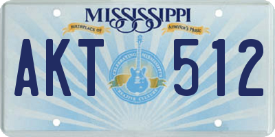 MS license plate AKT512