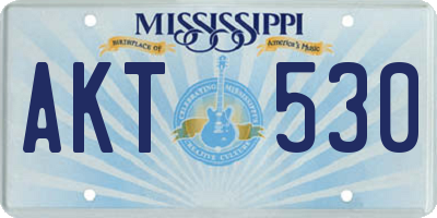 MS license plate AKT530