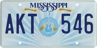 MS license plate AKT546