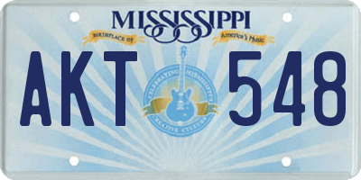 MS license plate AKT548