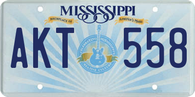 MS license plate AKT558