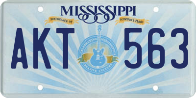 MS license plate AKT563