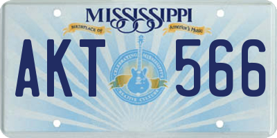 MS license plate AKT566
