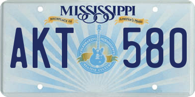 MS license plate AKT580