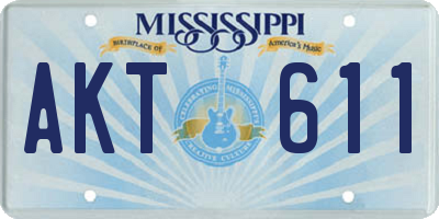 MS license plate AKT611