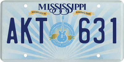 MS license plate AKT631