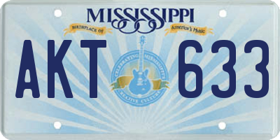 MS license plate AKT633