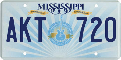 MS license plate AKT720