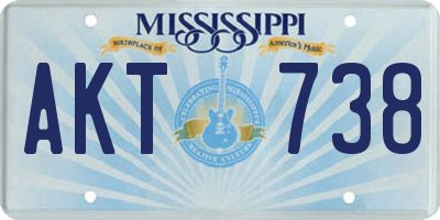 MS license plate AKT738