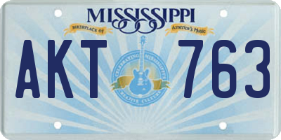 MS license plate AKT763