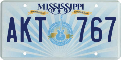 MS license plate AKT767