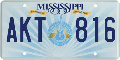 MS license plate AKT816