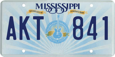 MS license plate AKT841