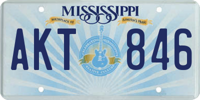 MS license plate AKT846