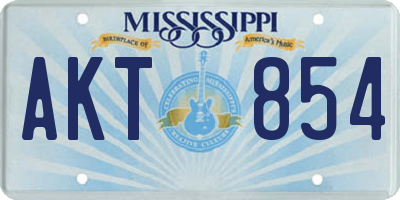 MS license plate AKT854